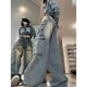 thumbnail image 4 of Pantalones vaqueros cargo Y2K para mujer, ropa de calle, pantalones vaqueros de pierna ancha con múltiples bolsillos, pantalones casuales holgados de cintura alta estilo Harajuku Vintage, nuevos, 4 of 4