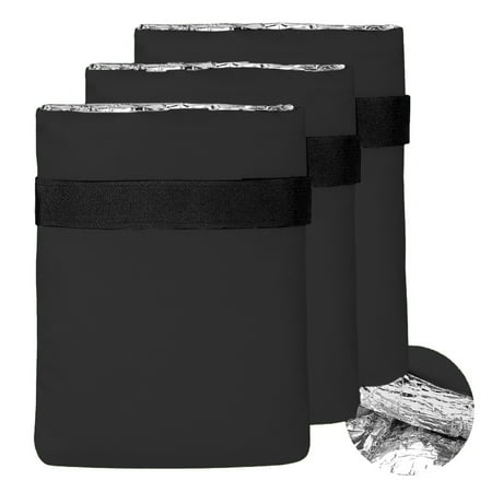 

Trayknick Winter Outdoor Faucet Cover - Waterproof Oxford Cloth Reusable Garden Lawn Hose Bib Outside Faucet Freeze Protection Black Insulation Cover 3Pcs