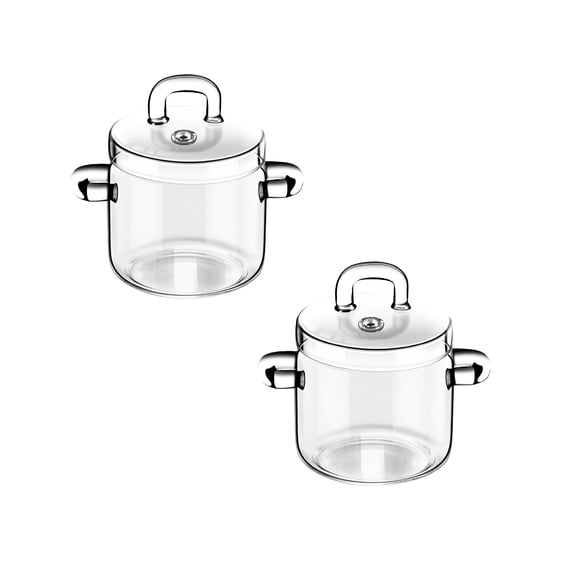 ACDANC 2026 New 1 Pc Glass Saucepan with Cover,Clear Simmer Pot for Stove Stovetop Cooking Pot with Lid and Handle Simmer Pot for Kitchen,Home,Camping Clear Soup Pot with Lid,Soup,Milk,350Ml