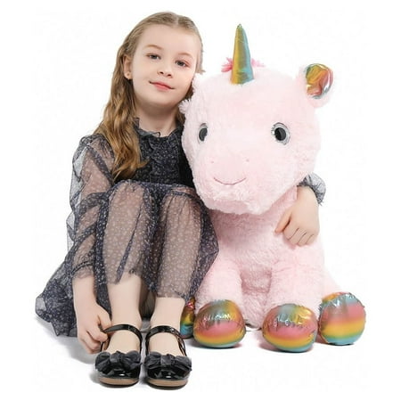 MorisMos Big Unicorn Stuffed Animal 24'' Pink Unicorn Plush Toy