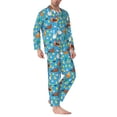 thumbnail image 2 of Balery Rooster And Chickens Pijama para Hombre de Dos Piezas con Manga Larga, Conjunto de Dormir y Descanso Suave con Bolsillos-Medium, 2 of 7