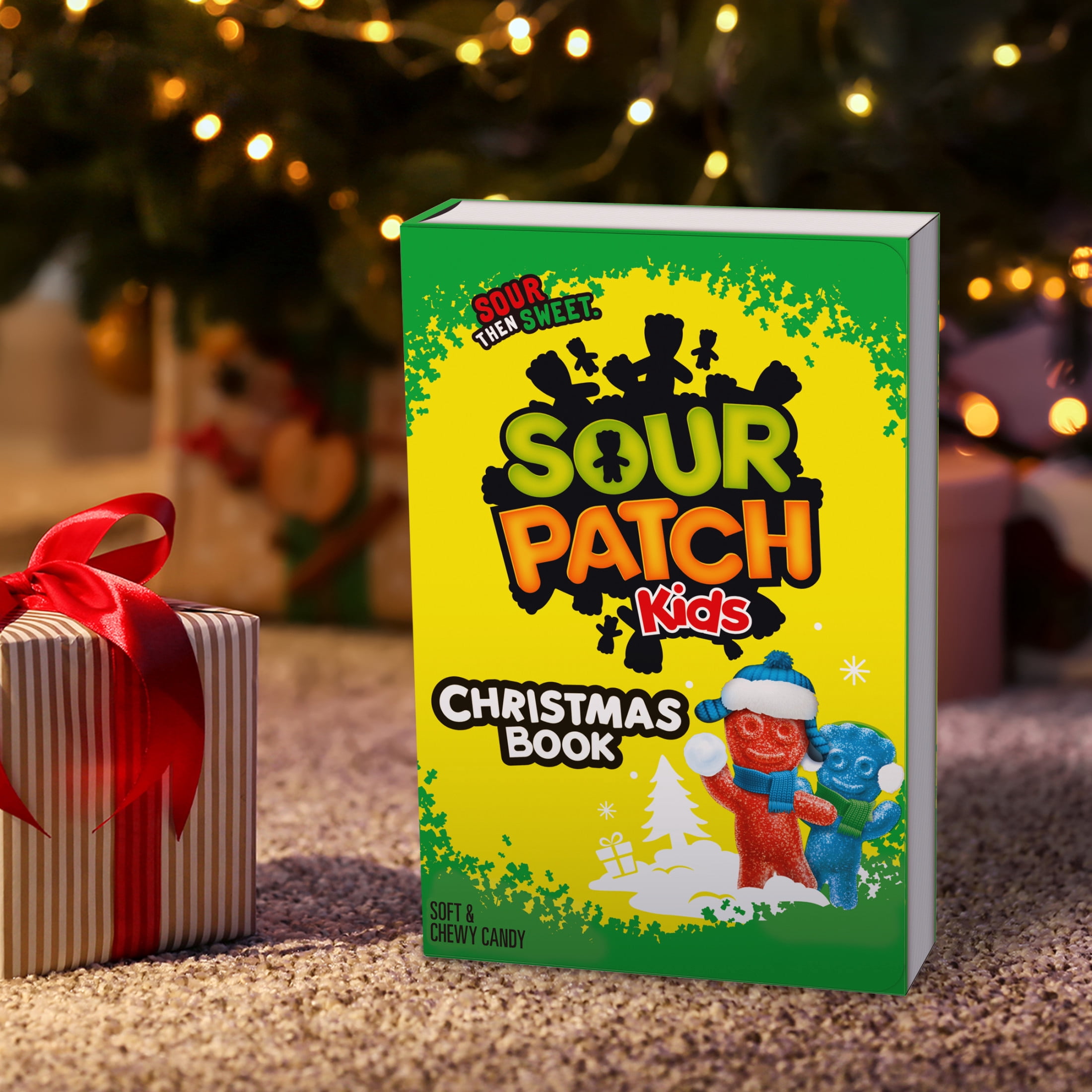 (2 pack) SOUR PATCH KIDS Christmas Storybook, Soft & Chewy Gummy Holiday Candy Stocking Stuffer, 3.4 oz Box