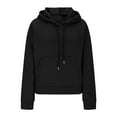 thumbnail image 6 of yoeyez Cropped Hoodie Women Long Sleeve Pullover Sweatshirts Casual Fashion Hooded Sweatshirt Loose Fit Crop Tops with Pockets, 6 of 7