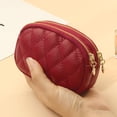 thumbnail image 4 of HLONK Coin Purse Dual Zippered Compartments Small Purse Versatile Change Purse with Textured Leather Design, 4 of 5