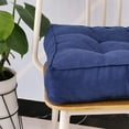 thumbnail image 3 of Xiao Hua Cojín cuadrado acolchado de lino sintético para silla, suave y sólido, cómodo para la oficina, el hogar o el coche, 50 x 50 cm, color azul zafiro., 3 of 5