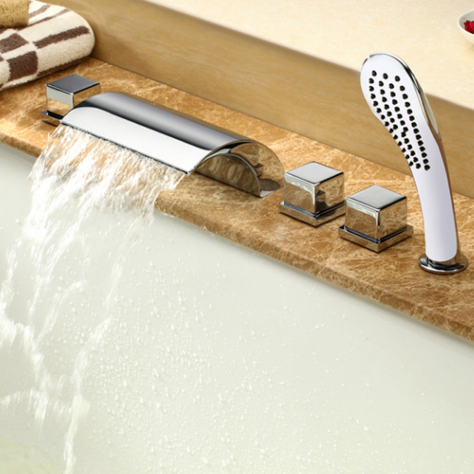 Kokols MPF03 Deck Mount Bathtub Faucet with Hand Shower