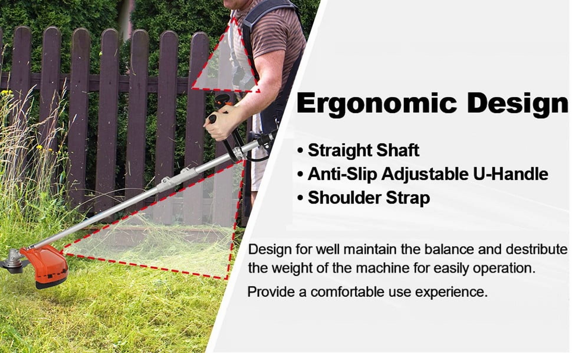 Seipouy Gas Weed Wacker 52cc 2 Stroke Oil 2 in 1 Multifunctional Weed Eater, Gas Powered Cordless Trimmer Hedge Pruner Brush Cutter 10 Inch 8500Rpm for Shrubs and Weeds