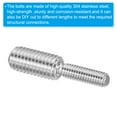 thumbnail image 4 of Uxcell M6*M10*40mm Double End Threaded Stud Screw Bolt, 5 Pack 304 Stainless, 4 of 5