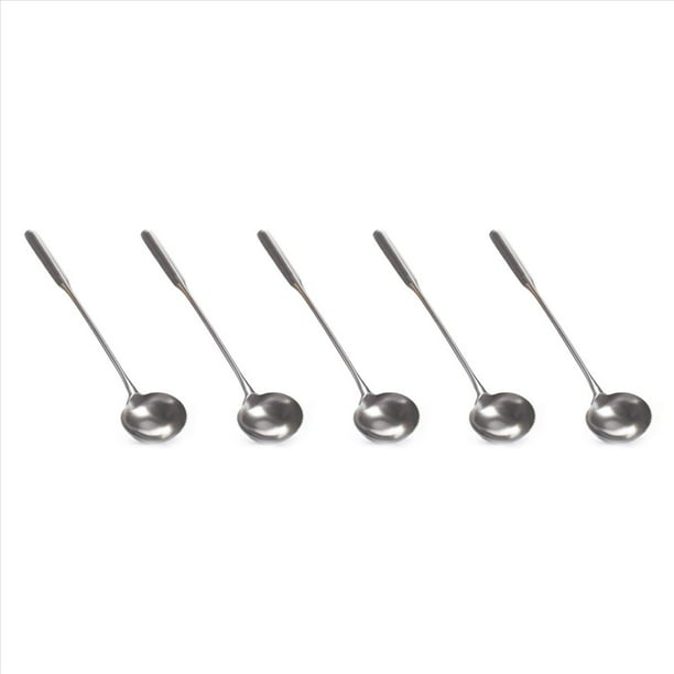 5X CucharóN para Sopa, EspáTula para Wok, Cuchara de Pala de Manejar MáS una Prueba de Herrumbre, Resistencia Al , FormacióN Integral de Acero Inoxidable Duradero