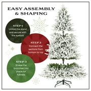 National Tree Company 4.5 ft. Pre-Lit Artificial Acacia Medium Christmas Tree, Green, 100 Clear Lights, Flocked, Includes Stand