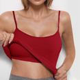 thumbnail image 2 of Cami Built In Bra Tank Tops for Women Camisole Adjustable Spaghetti Strap Shelf Bras Yoga Workout Basic Undershirts Sleeveless Summer Tops, 2 of 4