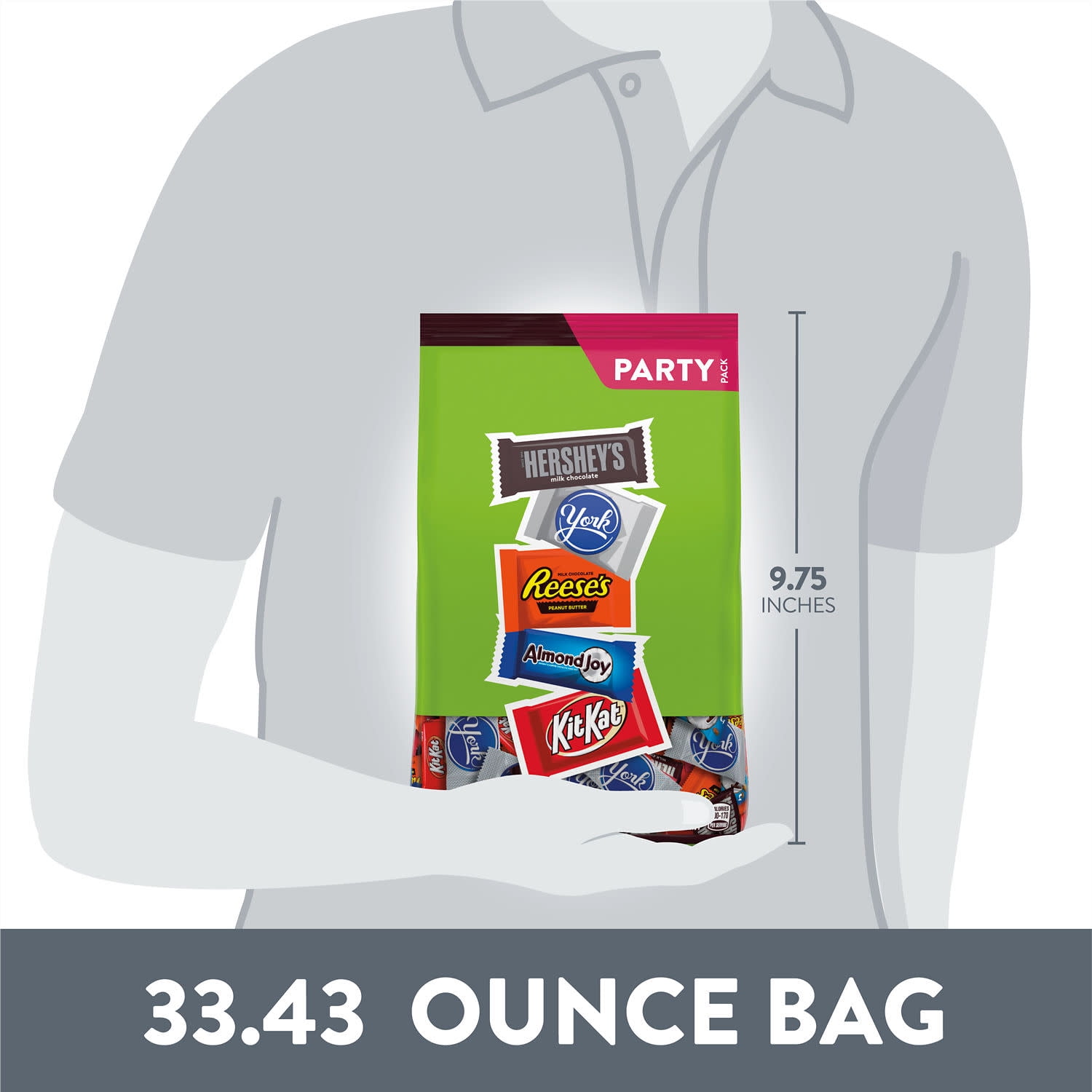 Hershey Assorted Chocolate Flavored Snack Size Candy, Party Pack 33.43 oz