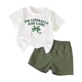 thumbnail image 3 of Zshosam Toddler Girl Summer Outfits Girls Summer Outfits Casual Lounge Set Short Sleeve T Shirt and Elastic Waist Shorts 2 Piece Clothing Sets Size 5T,(AG 5 Years), 3 of 6