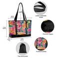 thumbnail image 2 of FORMRS Canvas Laptop Tote Bag for Women with 15.6" Computer Compartments Shoulder Handbag, Art Map, 2 of 7