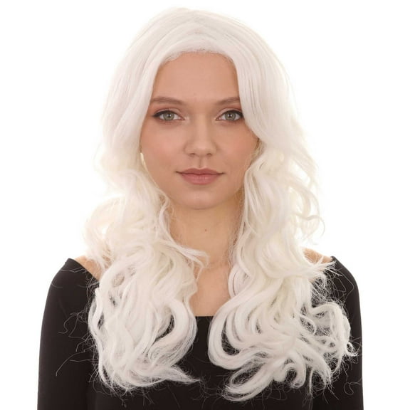 HPO Adult Women's Long Curly Wavy Wig Cosplay Glow-In-The-Dark GID Halloween Party Costume