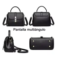 thumbnail image 3 of Negro Bolsa Mujer Impermeable Tote Crossbody Bandolera De Pu, 3 of 8