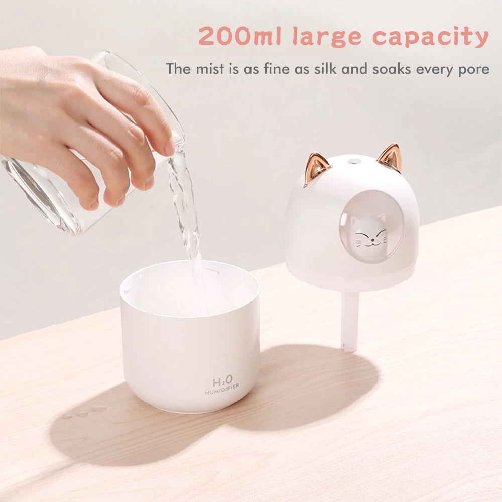 EIMELI Mini Humidifiers for Home, For Baby Ultrasonic Cold Mist Humidifiers For Small Rooms The Portable Humidification Unit Is Perfect For Office High And Low Fog,White