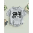 thumbnail image 2 of Liacowi Western Baby Girls Boys Romper Short Sleeve O Neck Letter Cattle Print Onesie Bodysuits 3M 6M 12M 18M Infant Boys Boys Cowboy Clothes, 2 of 9