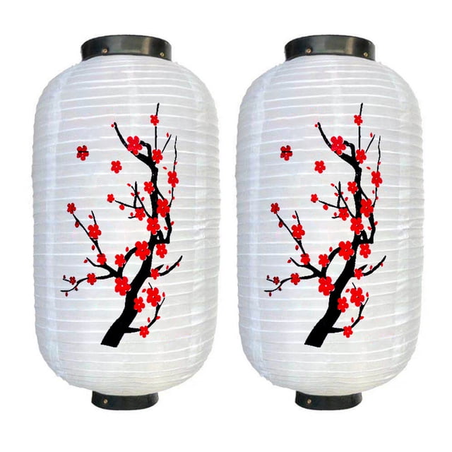 Linterna de exterior, linterna impermeable festiva de seda con forma de flor de ciruelo, linterna plegable de estilo japonés y coreano con forma de flor de melocotón