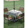 thumbnail image 3 of Outdoor Tablecloth with Umbrella Hole and Zipper, Farmhouse Wildflower Square Table Cloth 54x54 Inch Waterproof Tablecloth, Spring Summer Watercolor Floral Plant Picnic Table Cover for Patio Camping, 3 of 7