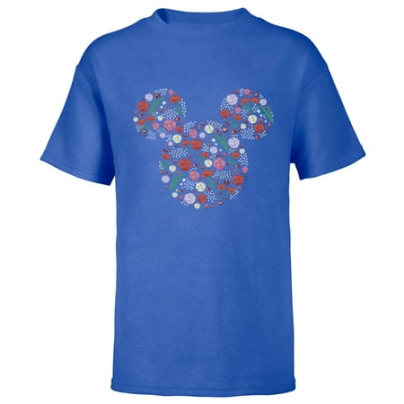 Disney Mickey Mouse January Birth Month Birthstone & Flowers - Short Sleeve T-Shirt for Kids - Customized-Royal
