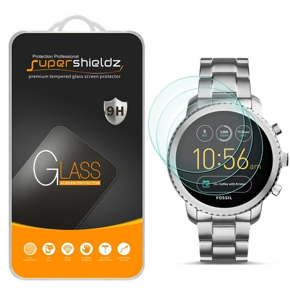 [3-Pack] Supershieldz for Fossil Q Explorist Gen 3 Tempered Glass Screen Protector, Anti-Scratch, Anti-Fingerprint, Bubble Free