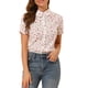 thumbnail image 5 of INSPIRAR CHIC Blusas de Mujer con Volantes para el Día de la Madre, Mangas Abullonadas, Cuello Peter Pan, Estampado Floral, Algodón, L Rosa, 5 of 7