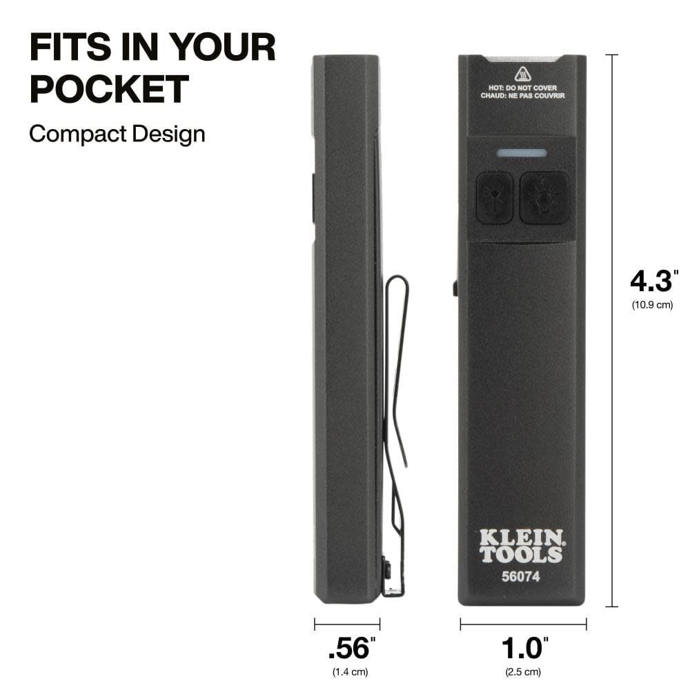 Klein Tools Rechargeable Slim-Profile LED Pocket Flashlight with Laser