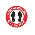 thumbnail image 4 of Top Tape and Label Social Distancing Sign FS1045V Floor Mount Adhesive Vinyl; 17 Inch Diameter; Red And Black With White Background; Maintain Distance - 6 Foot/2 Meter, 4 of 4