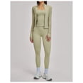 thumbnail image 4 of PISONIC 3 Piece Workout Sets for Women, Zipper Long Sleeve Jacket, Tank Top and High Waist Leggings Yoga Gym Sets, 4 of 7