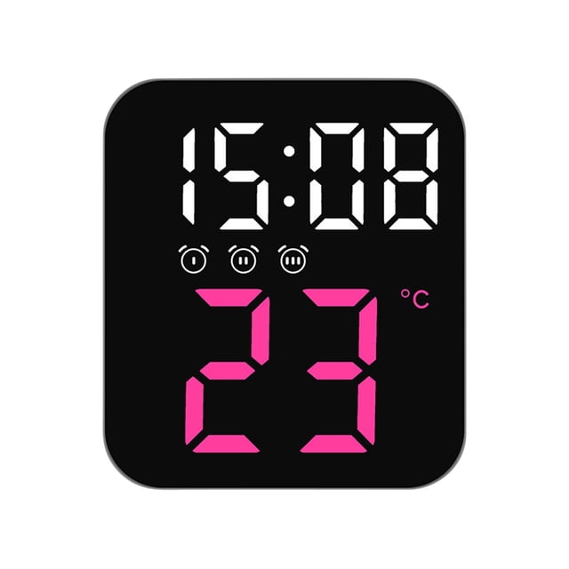 Wall Decals Creative New Temperature Clock LED Electronic Clock Three Sets Of Alarm Clock Porch Wall Clock Multi-scene Practical Clock