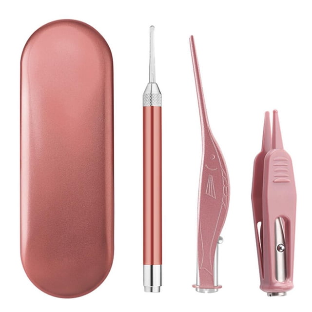 maskred 3Pcs Ear Picks Ear Wax Removal Tools with LED Light Ear Spoon Digger and Tweezers