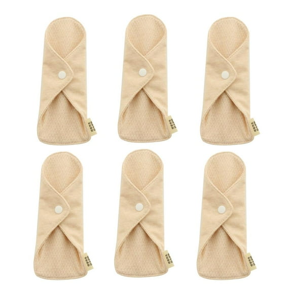 6x Reusable Hygienic Panty Liners Cotton Menstrual Pads