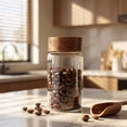 thumbnail image 4 of Glass Pantry Storage Container with Acacia Wood Lid, Airtight Glass Canister with Stacked Design for Orderly Organizing, Glass Jar Organizing Dry Goods in Pantry & Cabinet, 4 of 7
