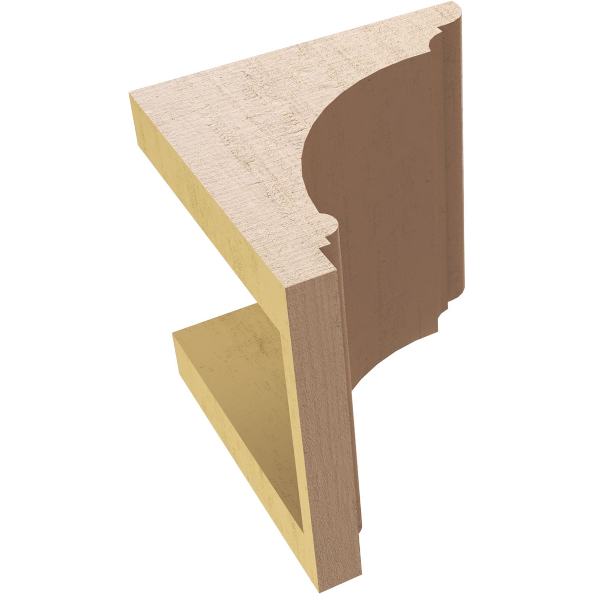 6"W x 6"D x 6"H Wide Hughes Rough Cedar Woodgrain TimberThane Corbel, Primed Tan