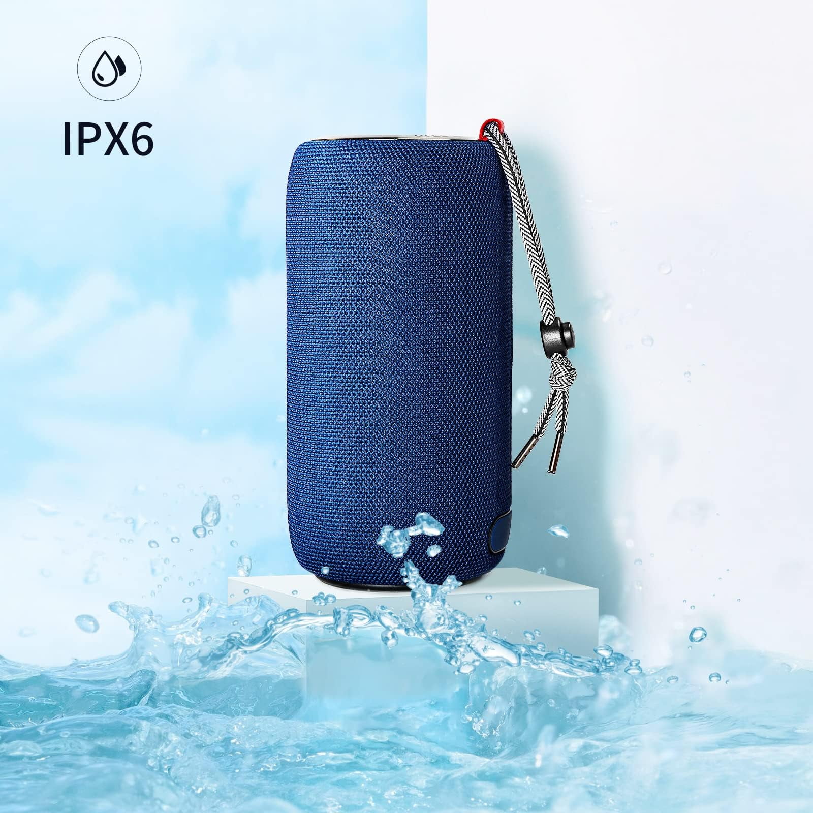 Monster S310 Bluetooth Speaker, Portable Bluetooth Speaker, 30W True Wireless Stereo Pairing Deliver Dynamic Sound, IPX6 Waterproof, Bluetooth 5.2 Built-in Mic, 24H, for Family Outdoor Blue