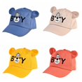 thumbnail image 1 of 2022 Spring New Kids Hat Embroidered Bear Baseball Cap Boys And Girls Soft Brim SunhatPink3M to 36M He Qiyong unisex, 1 of 1
