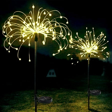 

Ciaoed Cratone Solar Fireworks Lights Solar Lights Garden Decoration Solar Landscape Lights Fairy Starburst Lights Waterproof Solar Lights For Outdoor Garden Wedding Party Warm color