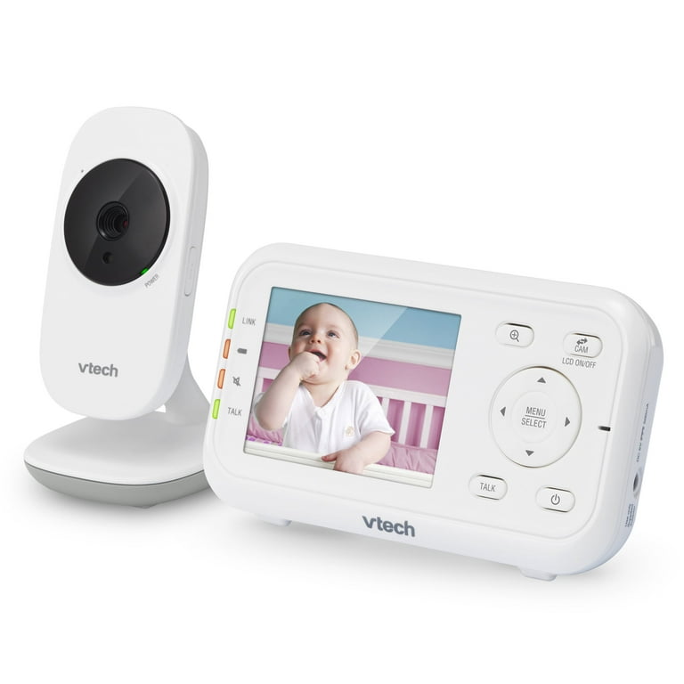 VTech VM3252 2.8 Digital Video Baby Monitor with Full-Color and Automatic  Night Vision, White 