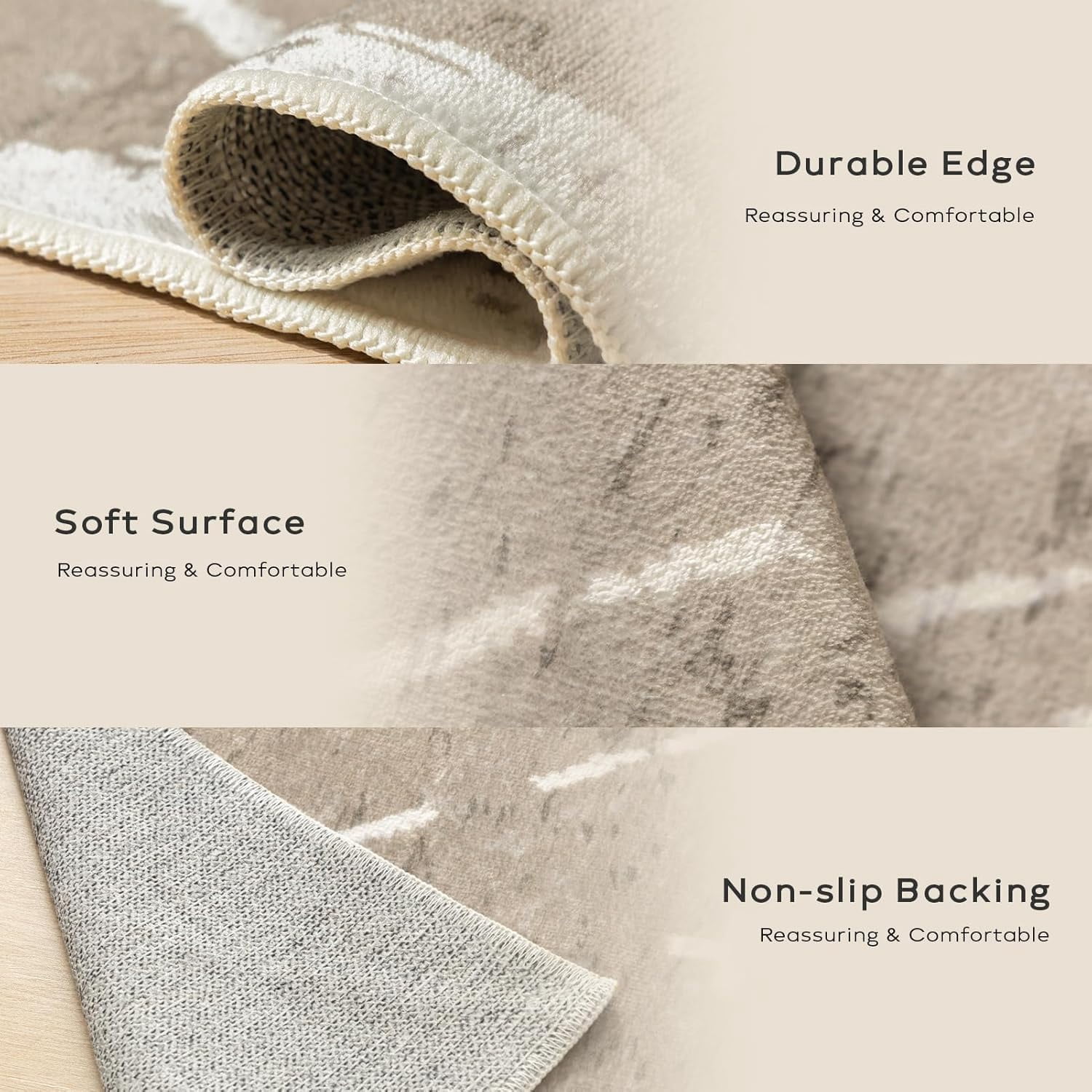 Phantoscope Earthy Moroccan Boho Rug — Low-Pile Living Room Rug, 6' x 9', Geometric Umber