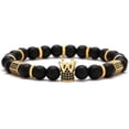 thumbnail image 3 of Gemstone King Crown Bead Gold Bracelets for Men Women,Imperial Crown Royal Luxury Charm Bead Bracelets for mens Punk Hip hop Couple Jewelry Valentine's Day wedding for Women Men, 3 of 4