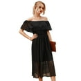 thumbnail image 6 of Summer Dresses for Women Maxi Dress Drop Shoulder Dress Hollow Sexy Temperament Midi Dress, 6 of 6