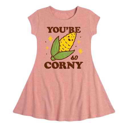 

Instant Message - You re So Corny - Toddler & Youth Girls Fit & Flare Dress