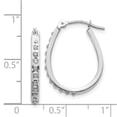 thumbnail image 2 of 14k Yellow Gold Polished Diamond Oval Hinged Hoop Earrings Measures 18x2mm Wide - Hoop Earring for Women, 2 of 2