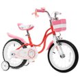 thumbnail image 1 of RoyalBaby Princess Girl Bicycle 16" with Training Wheels & Kickstand, Swan/Red, 1 of 12