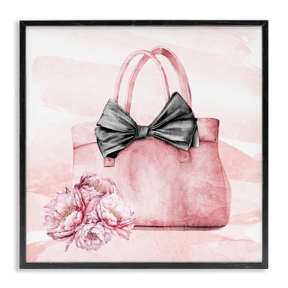 Stupell Industries Glam Glam Time Handbag Black Framed Giclee Art, 12 x 12, by Kim Allen