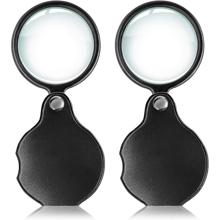 Magnifying Glass - Black Plastic, 7.25 in. For Reading Small Text and  Hobbies