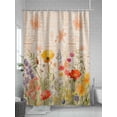thumbnail image 5 of Shower Curtains Flower Floral Branch Leaves Bath Curtain Plant Watercolor Waterproof Bathroom Shower Curtain Set with Hooks Decoration 72 x 72 Inches, 5 of 7