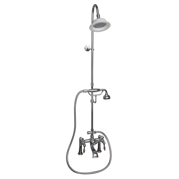 4064-ML2-BN Elephant Spout  Riser  ShowerHead Hand Shower  Metal Lever Handles  Brush Nickel
