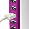 thumbnail image 2 of USB Desktop Charger 6-Port USB Charging Station Rapid Hub Charger 6A 30W Travel Adapter for Galaxy S7/S6/Edge, Note 5, iPhone X/8/7 Plus, iPad, LG, Nexus 6, HTC (Pink), 2 of 8